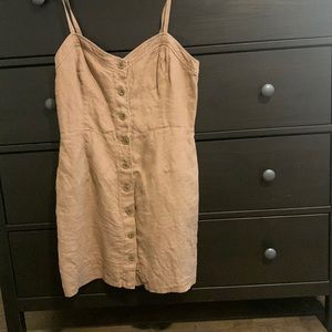 Wilfred (Aritzia) Tan Button Up Dress
